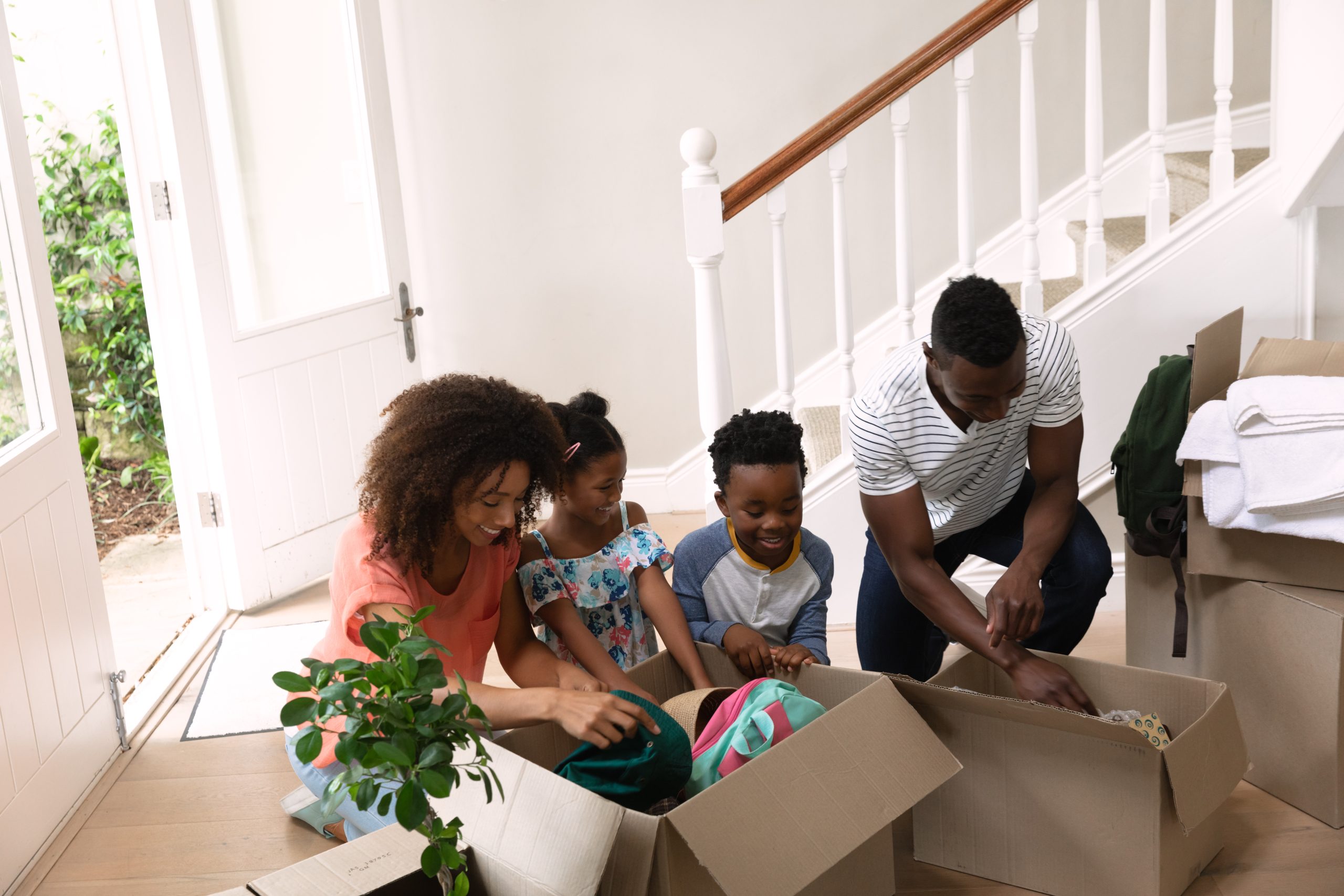 une famille qui déménage